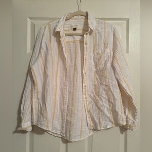 Universal Thread Cream and Yellow Striped Shirt